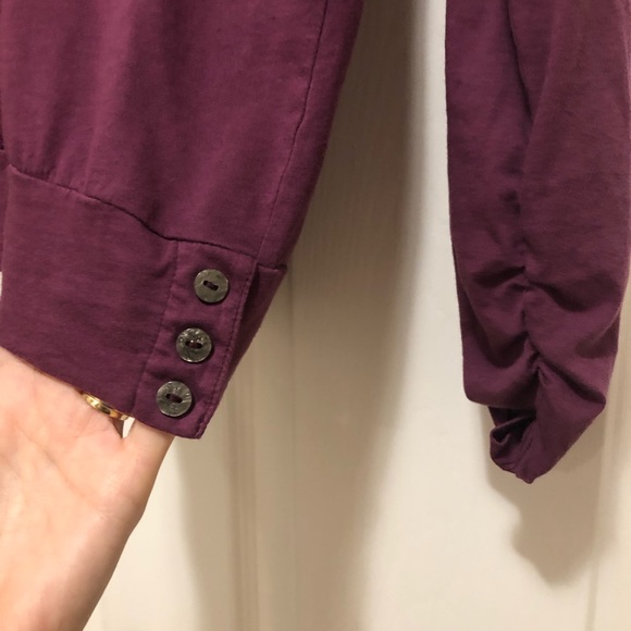 ☀️ Esprit Cowl Neck Long Sleeve Top Size Medium in Purple - Picture 4 of 8